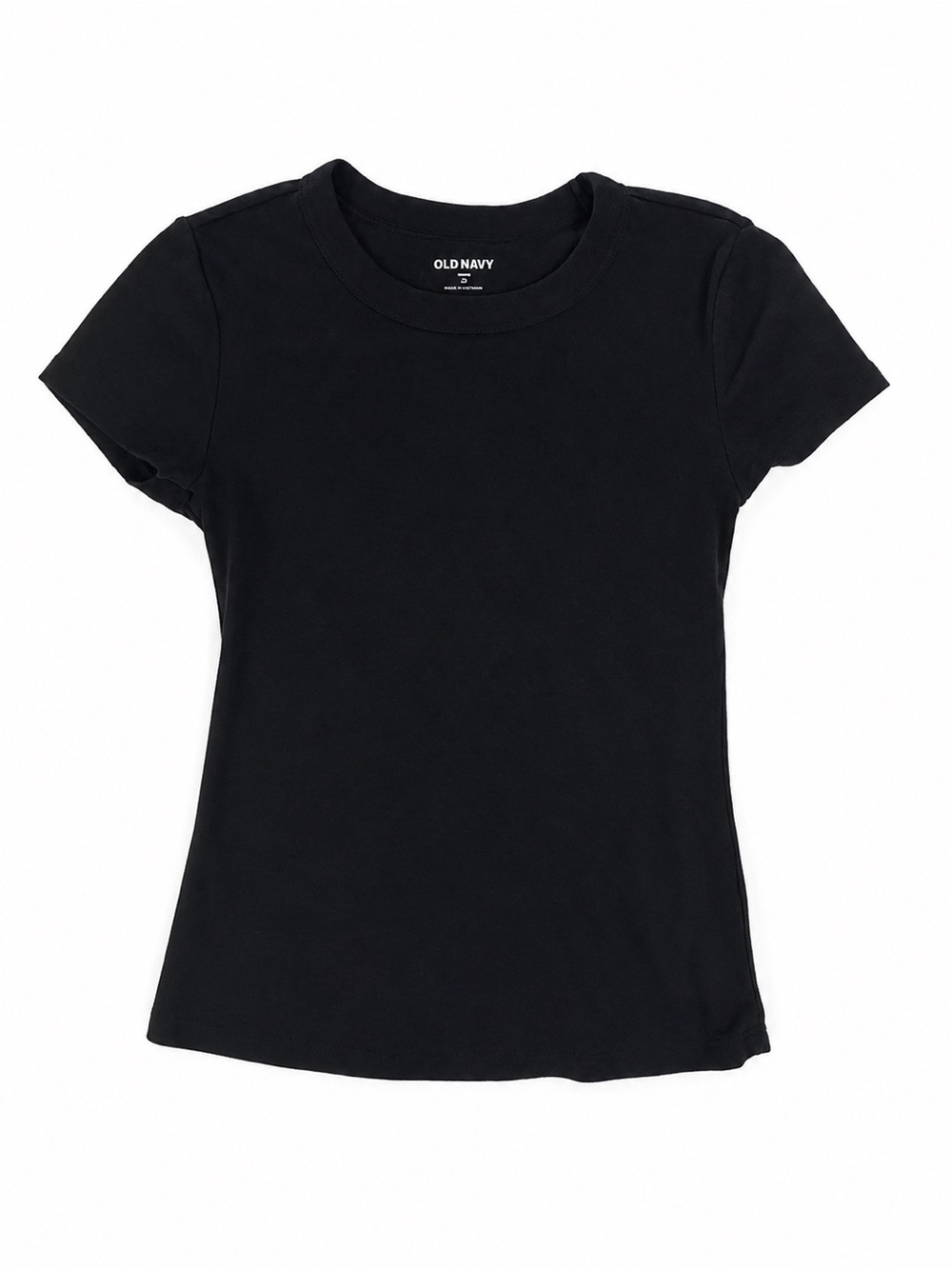 Old Navy Black Ribbed Short Sleeve Tee - Slim Fit